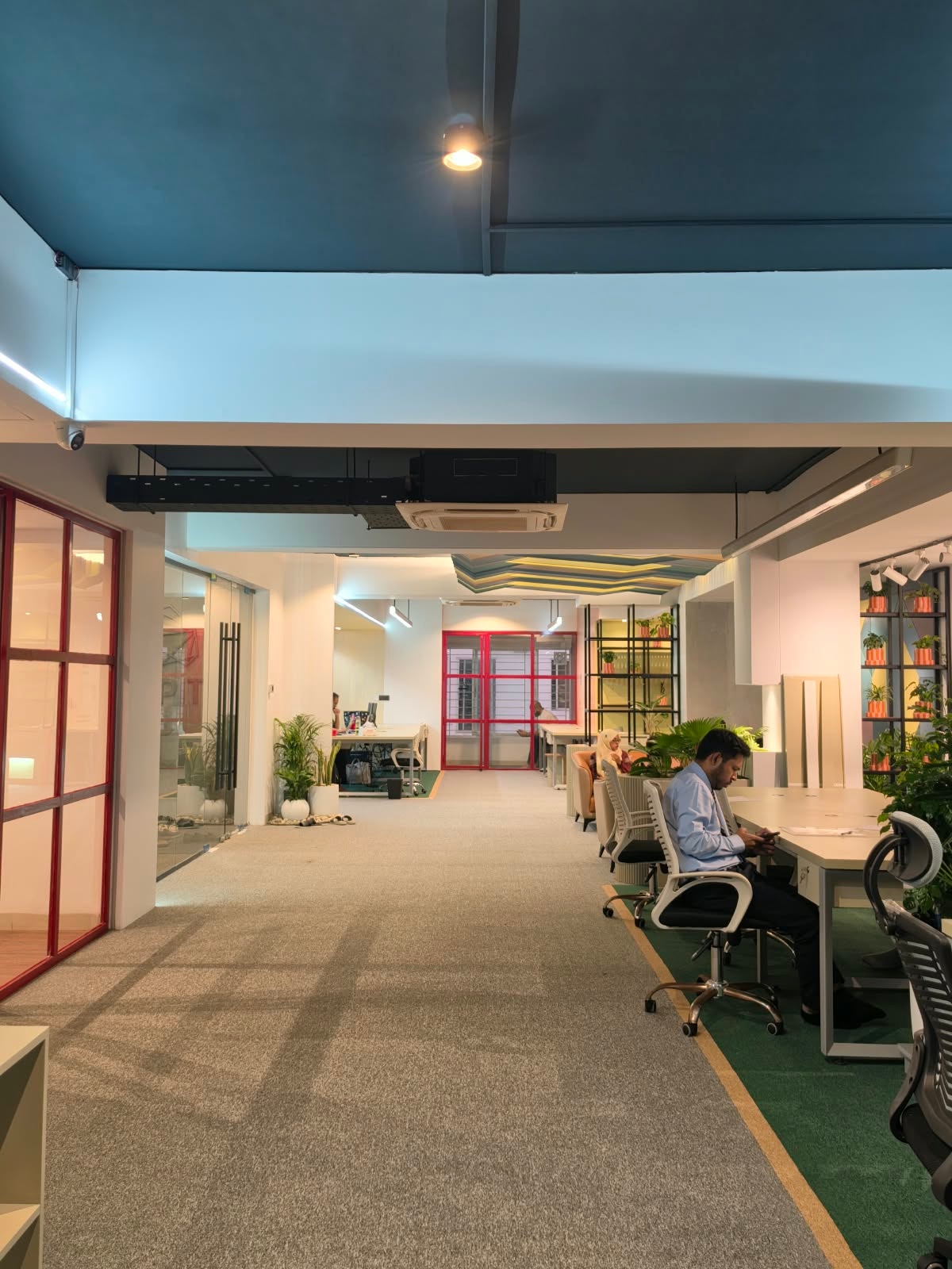 Long corridor through the IMPIT office